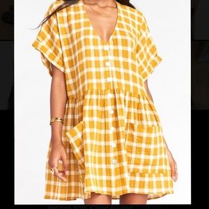 Yellow Checkered Show Me Your Mumu Odessa Dress